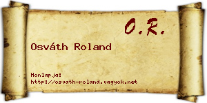 Osváth Roland névjegykártya
