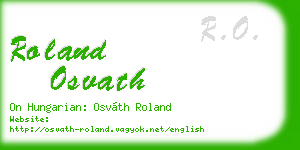 roland osvath business card
